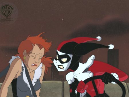 Batman The Animated Series Original Production Cel On Original Background: Harley Quinn and Veronica Vreeland Online Hot Sale