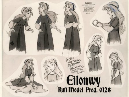 The Black Cauldron Ruff Model Sheet- Eilonwy Prod. 0128 Cheap