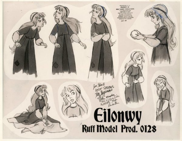 The Black Cauldron Ruff Model Sheet- Eilonwy Prod. 0128 Cheap