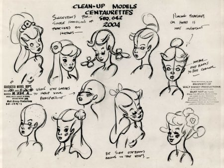 Fantasia Clean-Up Model Sheet: Centaurettes Sale