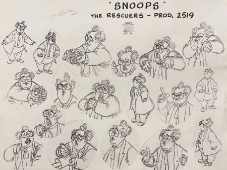 The Rescuers Model Sheet: Snoops, Prod 2519 For Sale