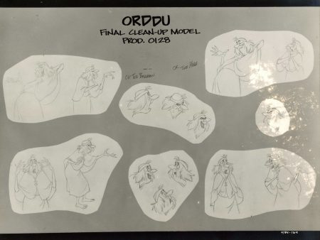 The Black Cauldron Final Clean-Up Model Sheet- Orddu Final Prod. 0128 For Sale