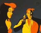 Batman The Animated Series Original Production Cel: Poison Ivy and Two-Face Online Hot Sale