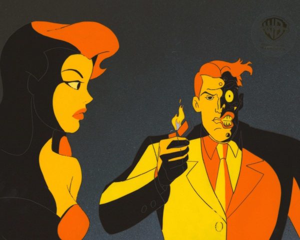 Batman The Animated Series Original Production Cel: Poison Ivy and Two-Face Online Hot Sale