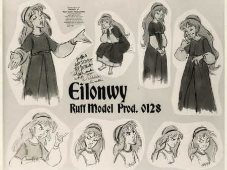 The Black Cauldron Ruff Model Sheet- Eilonwy Prod. 0128 For Discount