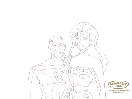 Justice League Original Production Drawing: Wonder Woman and Green Lantern Online