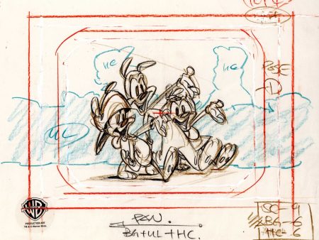 Animaniacs Original Production Drawing:  Yakko, Wakko, and Dot Online now