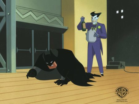 The New Batman Adventures Original Production Cel:  Batman and Joker For Cheap