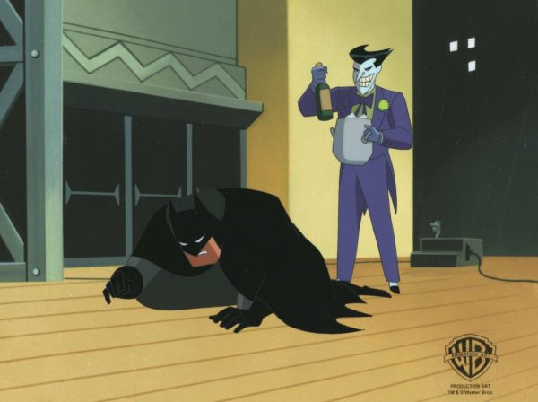 The New Batman Adventures Original Production Cel:  Batman and Joker For Cheap