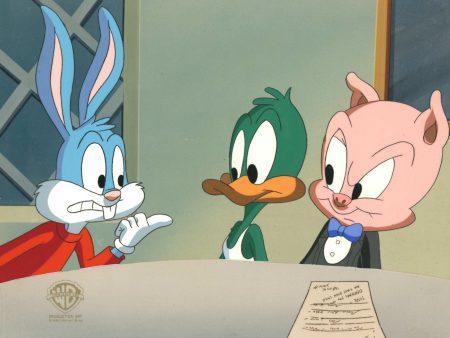 Tiny Toons Original Production Cel:  Buster Bunny, Plucky Duck, and Hamton J. Pig Discount