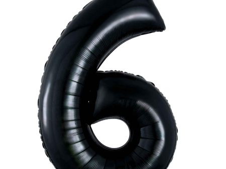 Black Number 6 Supershape Foil Balloon 55x86cm For Discount