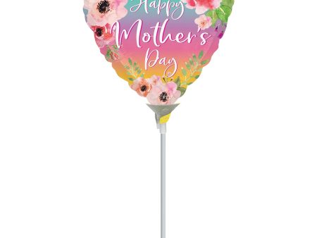 Flowers & Ombre Mother s Day Foil Balloon 22cm Online now