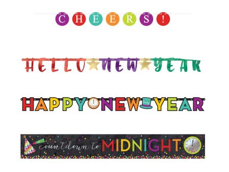 Happy New Year Letter Banner 4pcs For Sale