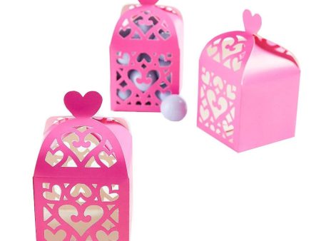 Bright Pink Lantern Favor Boxes 6cm, 50pcs Discount