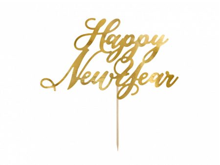 Happy New Year Gold Cake Topper 24cm For Discount