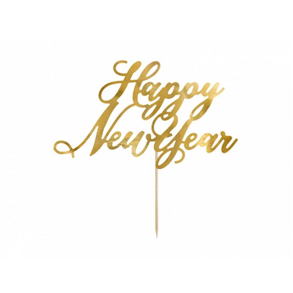 Happy New Year Gold Cake Topper 24cm For Discount