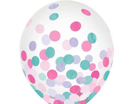 Clear Latex Balloon with Round Tissue Confetti 12in, 6pcs Discount