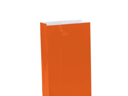 Orange Packaged Paper Bags 10in, 12pcs Hot on Sale