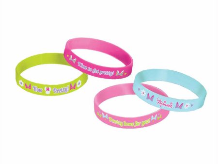 Disney Minnie Mouse Rubber Bracelet Favors 4pcs on Sale