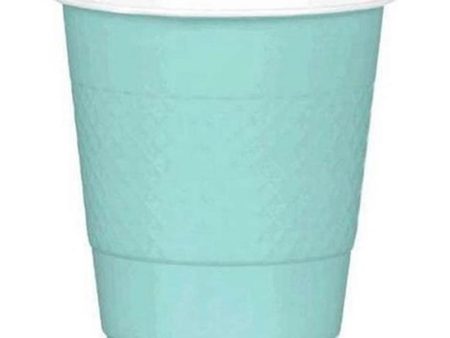 Robins Egg Blue Plastic Cups 12oz, 20pcs Cheap