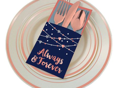 Navy Bride Paper Cutlery Holder 12pcs For Sale