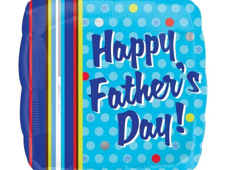 Father s Day Dots & Stripes Foil Balloon 18in Discount